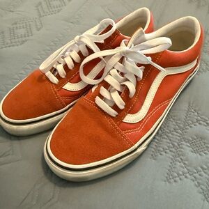 Vans Orange and White Sneakers